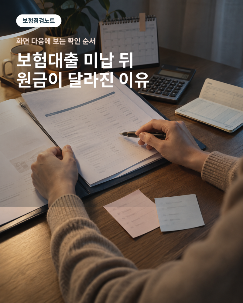 보험 계약대출, 이자 미납 뒤 원금이 달라지면 확인할 조건