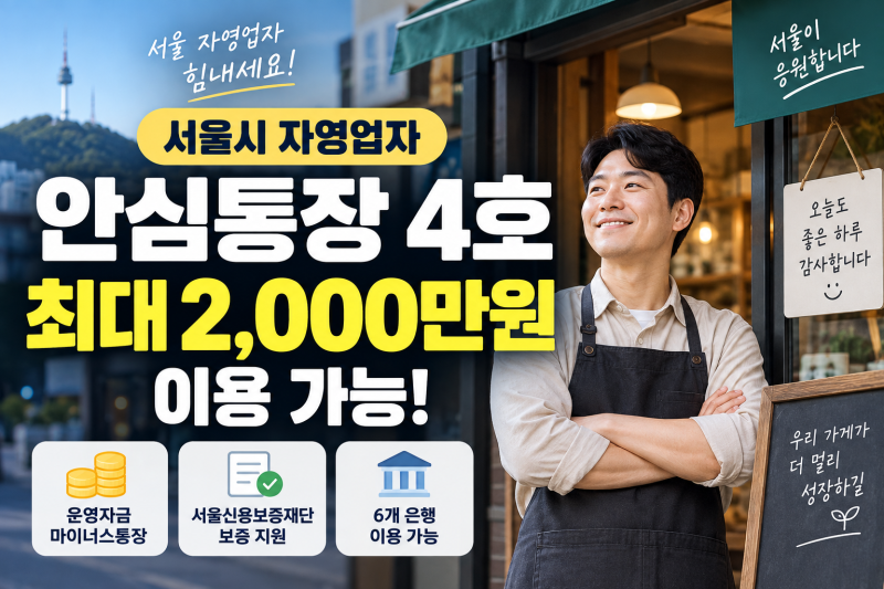 서울 자영업자라면 최대 얼마? 3천억원 규모 비대면 안심통장 4호 총정리
