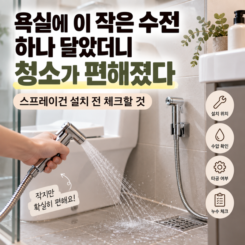 욕실에 이 작은 수전 하나 달았더니 청소가 편해졌다, 스프레이건 설치 전 체크할 것
