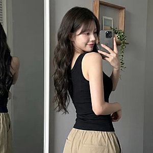 부유방 커버 | 브라 + 나시를 한 번에 끝내는 모달 골지니트 캡내장 망고탑 - 빅사이즈까지 편....