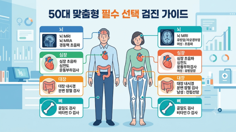 "남들 받을 때 다 받으면 손해?" 50대 필수 건강검진 선택 항목 및 가격·예약 방법 총정리