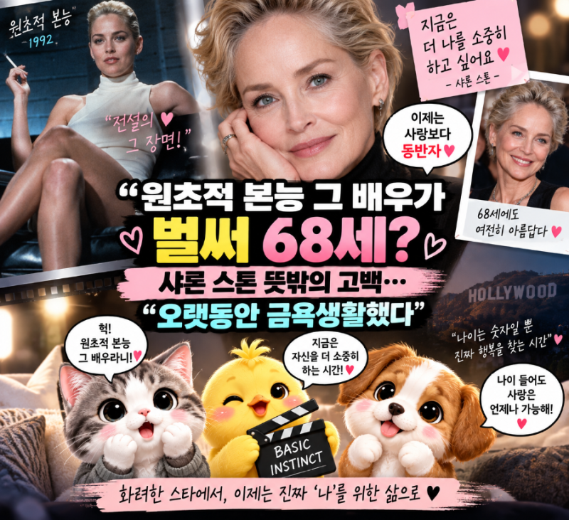 “원초적 본능 그 배우가 벌써 68세?” 샤론 스톤 뜻밖의 고백…“오랫동안 금욕생활했다”