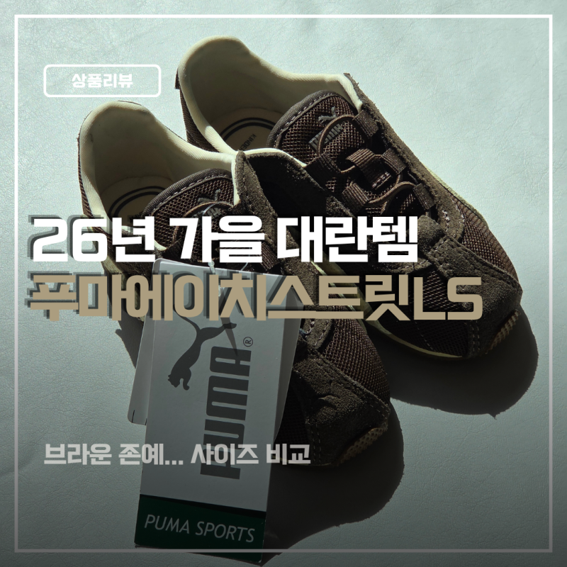 푸마키즈 에이치스트릿LS 브라운 150 아기운동화 사이즈팁