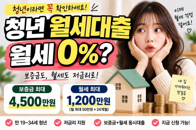 「청년 월세·보증금 대출 얼마까지? 청년전용 보증부월세대출 최대 4,500만원 총정리」