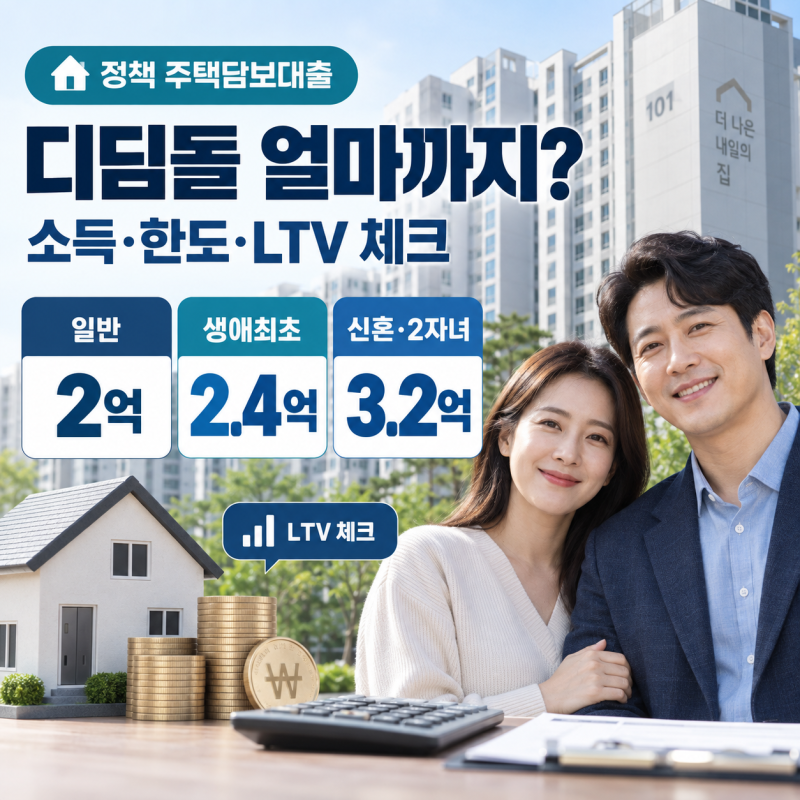 디딤돌 주택담보대출 얼마까지 나올까? 금리·한도·소득·신청조건 총정리