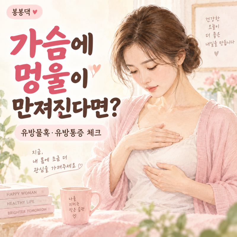 가슴에 유방멍울 만져지고 아프다면? 유방물혹·유방통증 확인할 점