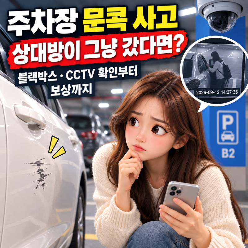 주차장 문콕 사고 상대방이 그냥 갔다면? 블랙박스·CCTV 확인부터 보상까지