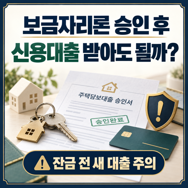 보금자리론 승인 후 신용대출 받아도 될까｜카드론·자동차 할부와 실행 전 주의사항