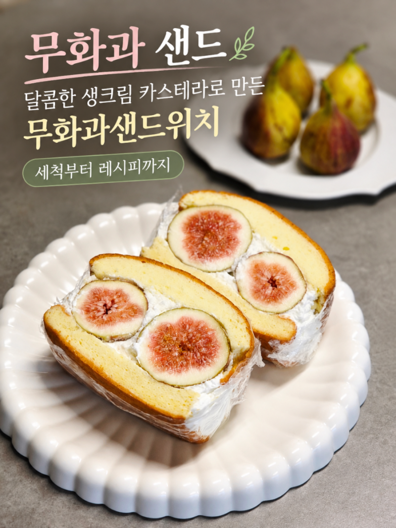 무화과 샌드 달콤한 생크림 카스테라로 만든 무화과샌드위치 세척부터 레시피까지