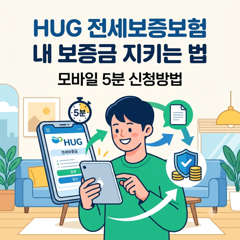 HUG 전세보증보험 가입 조건과 공시가 126% 기준 및 보증료 계산( +모바일 신청방법)