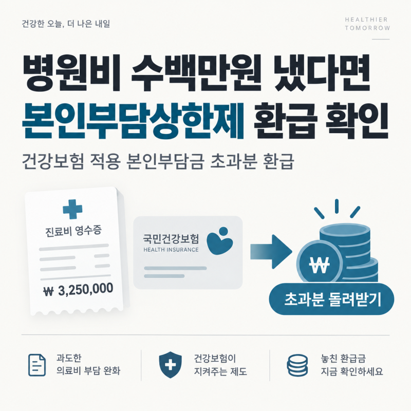 병원비 수백만원 돌려받을 수 있습니다. 본인부담상한제 의료비환급 기준