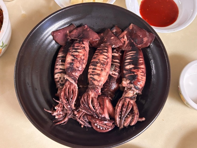 통수산 초코오징어 통찜 내돈내산 찜기에 쪄먹은 후기 | 총알오징어 내장 찌는 시간 손질방....
