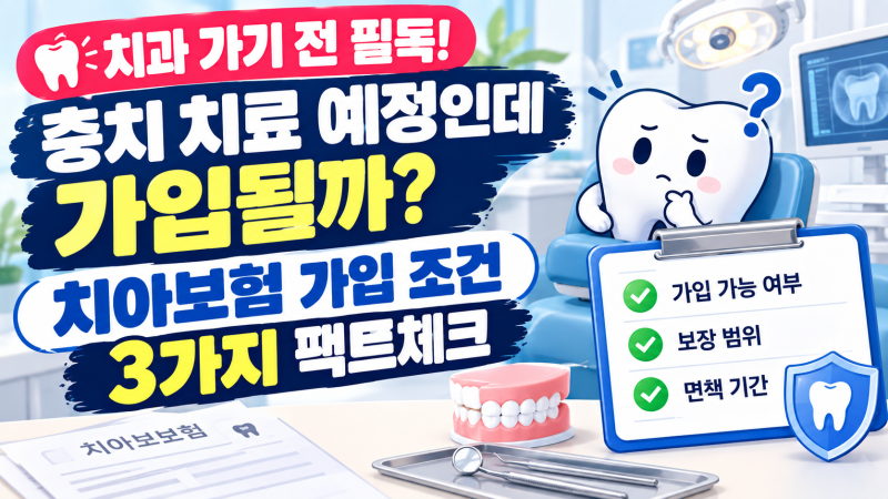 치과 가기 전 필독 충치 치료 예정인데 가입될까? 치아보험 가입 조건 3가지 팩트체크