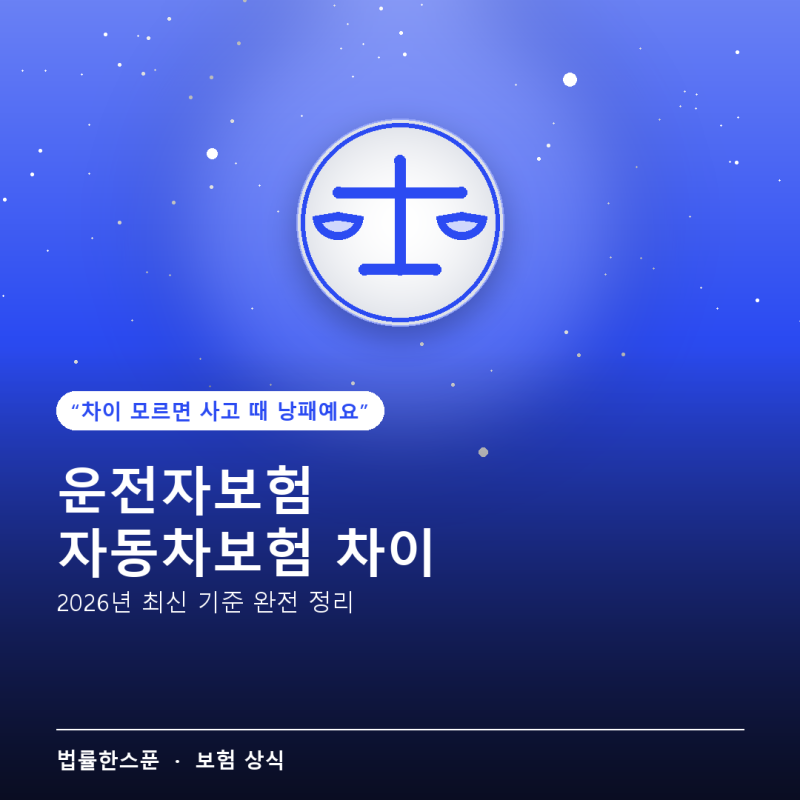 운전자보험 자동차보험 차이, 차이 모르면 사고 때 낭패에요