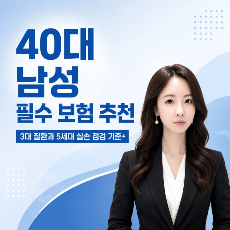 40대 남성 필수 보험 추천, 3대 질환과 5세대 실손 점검 기준