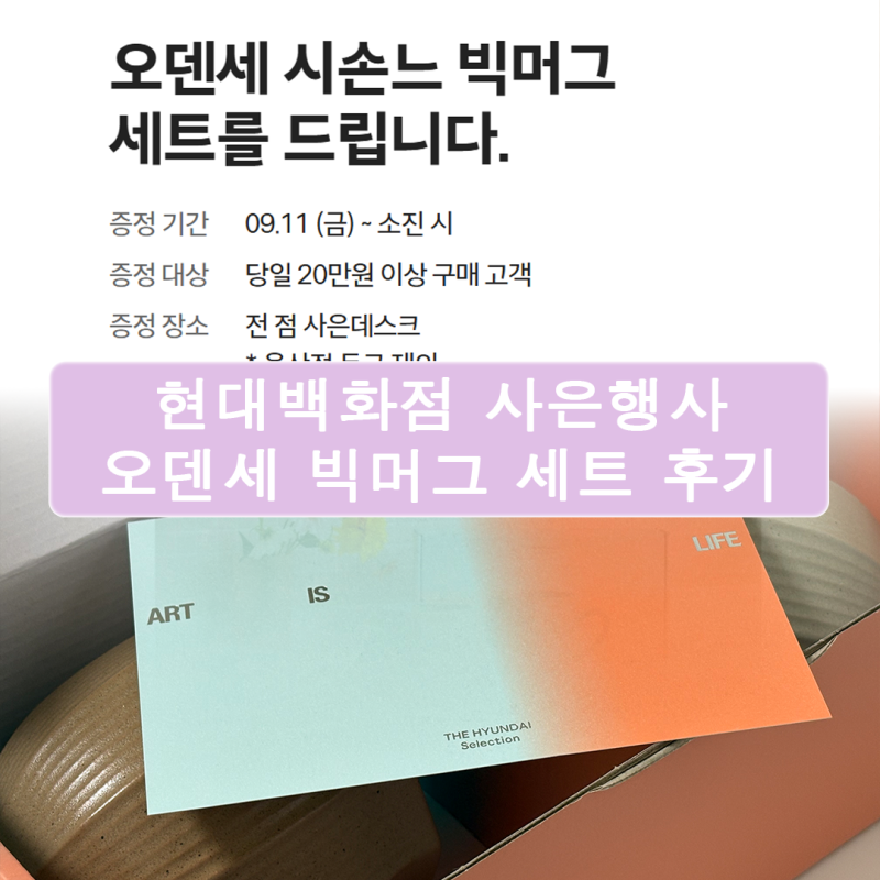 현대백화점 사은 행사 정보 및 수령 방법(THE HYUNDAI Selection) / 오덴세 제품 후기 / 중동점 푸드....