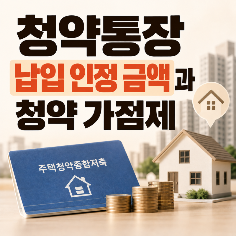 청약통장 주택청약종합저축 납입 인정 금액 25만원과 가점제 산정 기준