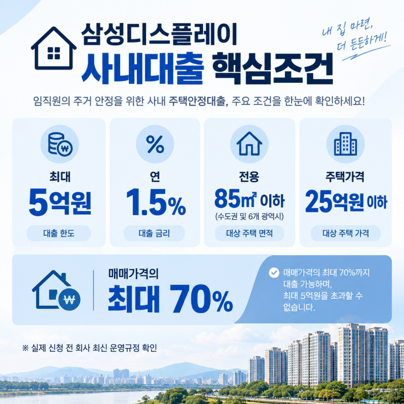 삼성 디스플레이 사내대출 신청 및 이용 후기 ! 금리·조건·한도 총정리