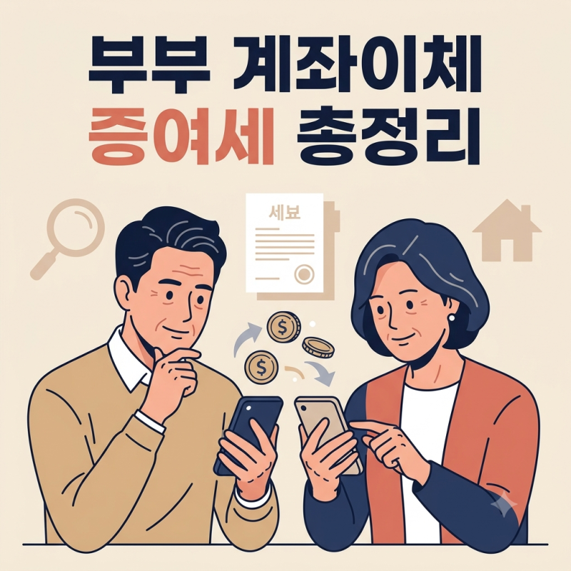 부부끼리 생활비 보냈는데 증여세 털린다? 국세청 계좌이체 조사 기준과 6억 공제 한도 활용 ....