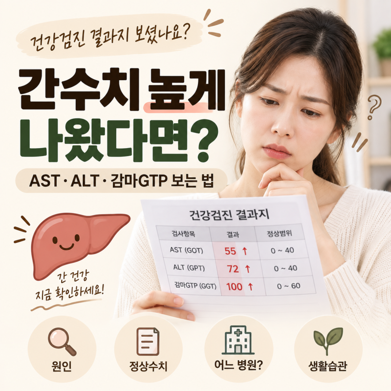 건강검진에서 간수치 높게 나왔다면? AST·ALT·감마GTP 보는 법