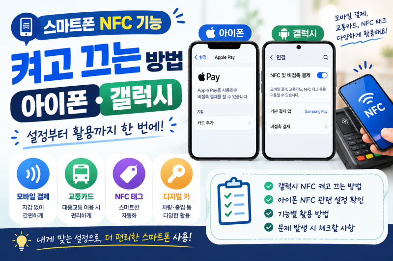 스마트폰 NFC 기능 켜고 끄는 방법｜아이폰·갤럭시 설정 정리