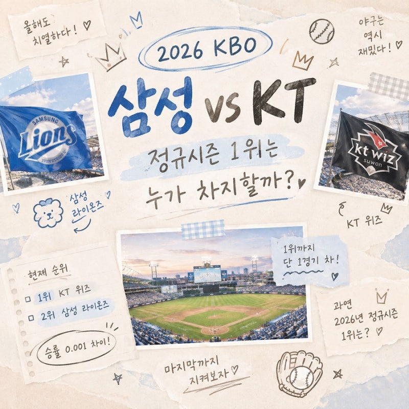 ⚾ 삼성 vs KT, 2026 정규시즌 1위는 누가 차지할까?