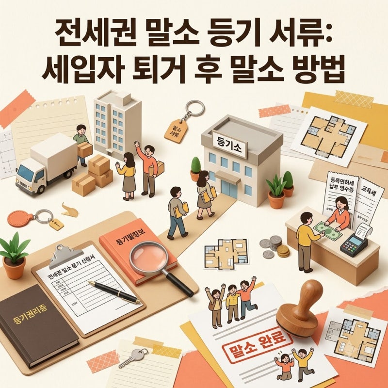 전세권설정 말소등기 서류 세입자 이사 후 해지하는 방법