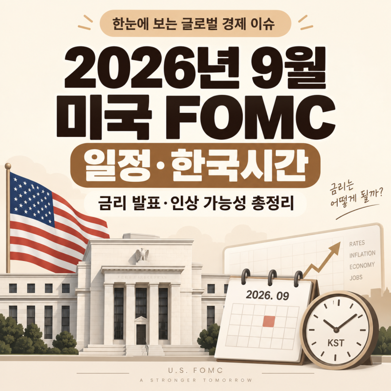 2026년 9월 미국 FOMC 일정｜한국시간 발표 및 금리 인상 전망 총정리