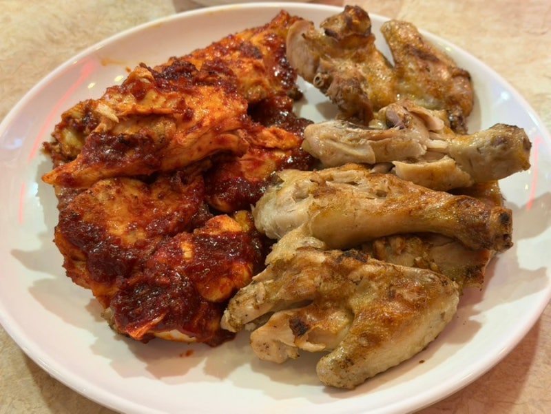 [강동구 천호동 로데오거리 새로 생긴 통닭 맛집 천호숯불바베큐] 숯불 반반구이 후기