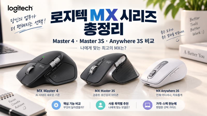 로지텍 MX 시리즈 총정리 | 마스터 4와 3S, 4만원 차이가 나는 이유