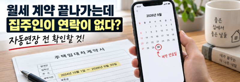 월세 계약 끝나가는데 집주인이 연락이 없다? 자동연장 전 확인할 것