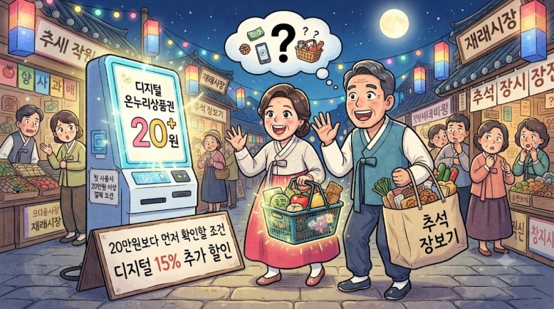 2026 추석 디지털 온누리상품권 추가 할인, 20만원보다 먼저 확인할 조건