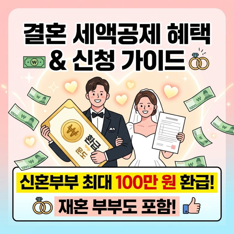 신혼부부 최대 100만 원 환급, 재혼 부부도 준다고 ? 결혼세액공제 혜택과 신청 가이드