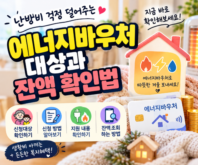 「놓치면 아까운 에너지바우처, 우리 집도 받을 수 있을까?」