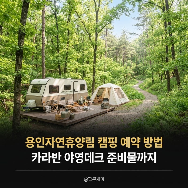 용인자연휴양림 예약 방법 총정리, 숙소 카라반 야영데크 가격까지