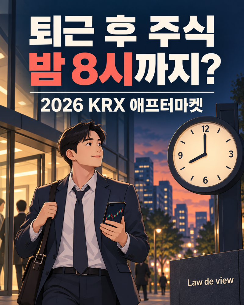 [Law de view 052] 퇴근 후 주식, 밤 8시까지 아무 종목이나 살 수 있나요? 2026 KRX 애프터마켓 거래....