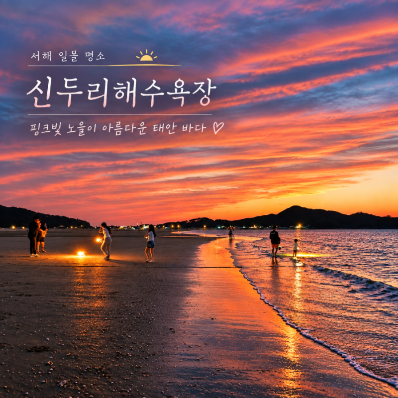 태안 가볼만한곳 신두리해수욕장｜핑크빛 노을이 아름다운 서해 안면도 일몰 명소