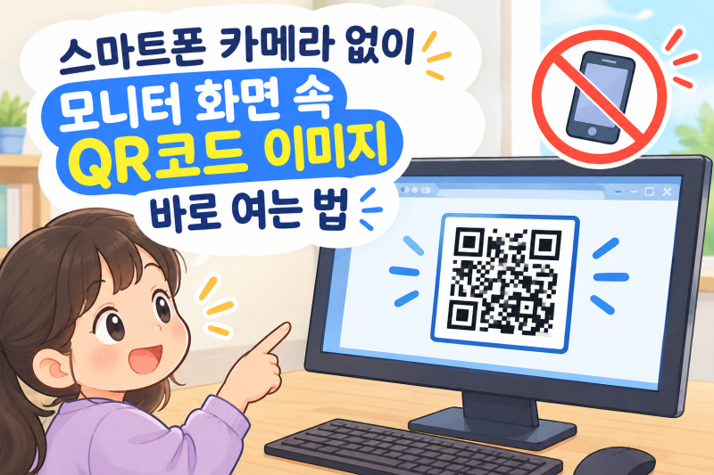 스마트폰 카메라 없이 모니터 화면 속 QR코드 이미지 바로 여는 법 (PC QR코드 인식 사이트 3초 ....