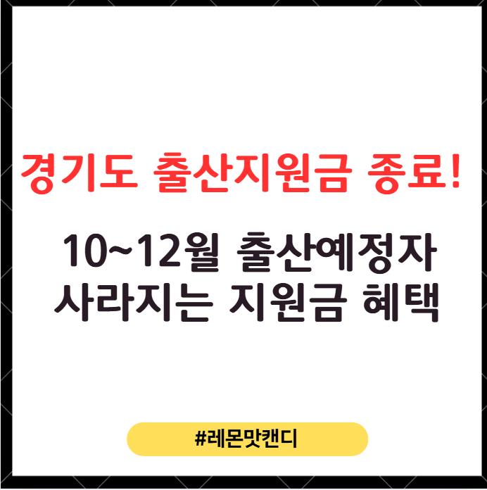 경기도 출산지원금 줄줄이종료, 10~12월 출산예정이시면 사라지는 혜택들 꼭 확인하세요! (feat....
