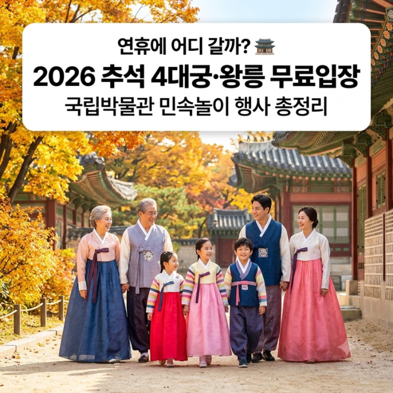 연휴에 어디 갈까? 2026 추석 경복궁·4대궁 무료개방 일정 & 국립중앙박물관 민속놀이 체험 ....