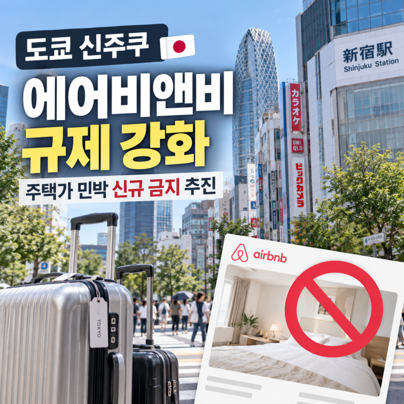 도쿄 신주쿠 에어비앤비 규제 강화, 주택가 민박 신규 금지 추진