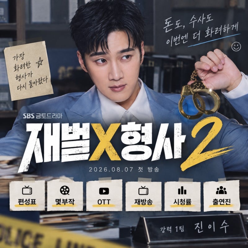 재벌X형사2 기본정보 | 몇부작 편성표 ott 재방송 시청률 출연진 유승호 박인아