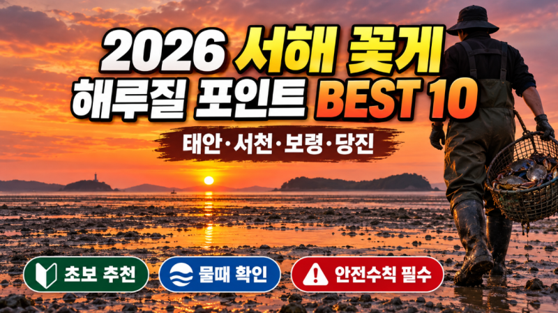 2026 서해 꽃게 해루질 포인트 BEST 10｜태안·서천·보령·당진 추천 장소 총정리
