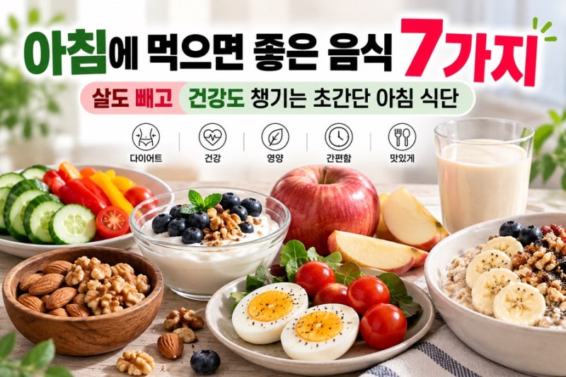 아침에 먹으면 좋은 음식 7가지｜매일 먹었더니 살 빠지는 다이어트 아침식단