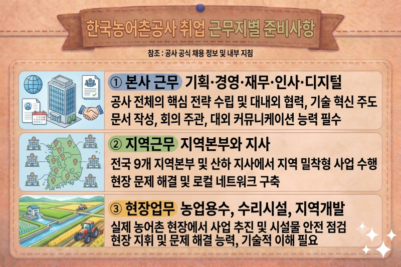 한국농어촌공사 취업가이드 6편- 본사·지역본부·지사 업무와 근무환경