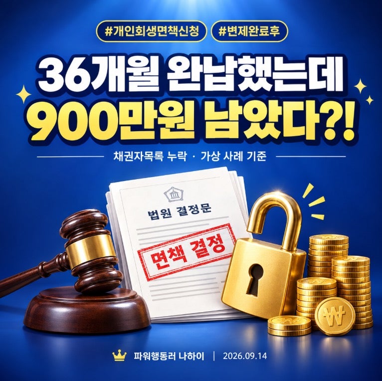 개인회생 면책신청, 36개월 완납하면 자동으로 끝날까? 신청 시기·비면책채권 정리