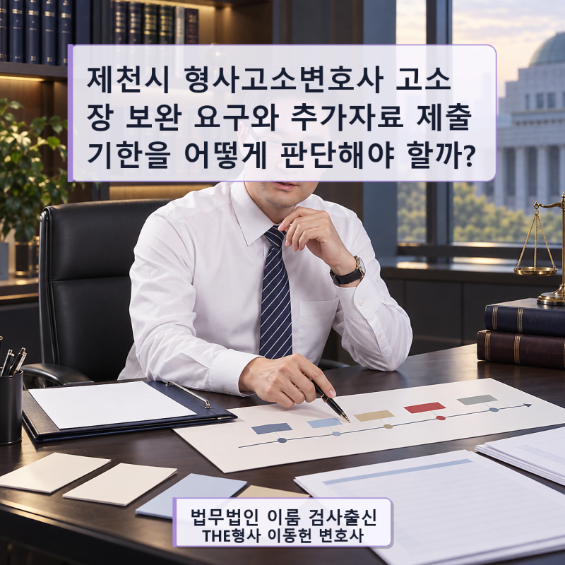 제천시 형사고소변호사 고소장 보완 요구와 추가자료 제출 기한을 어떻게 판단해야 할까?