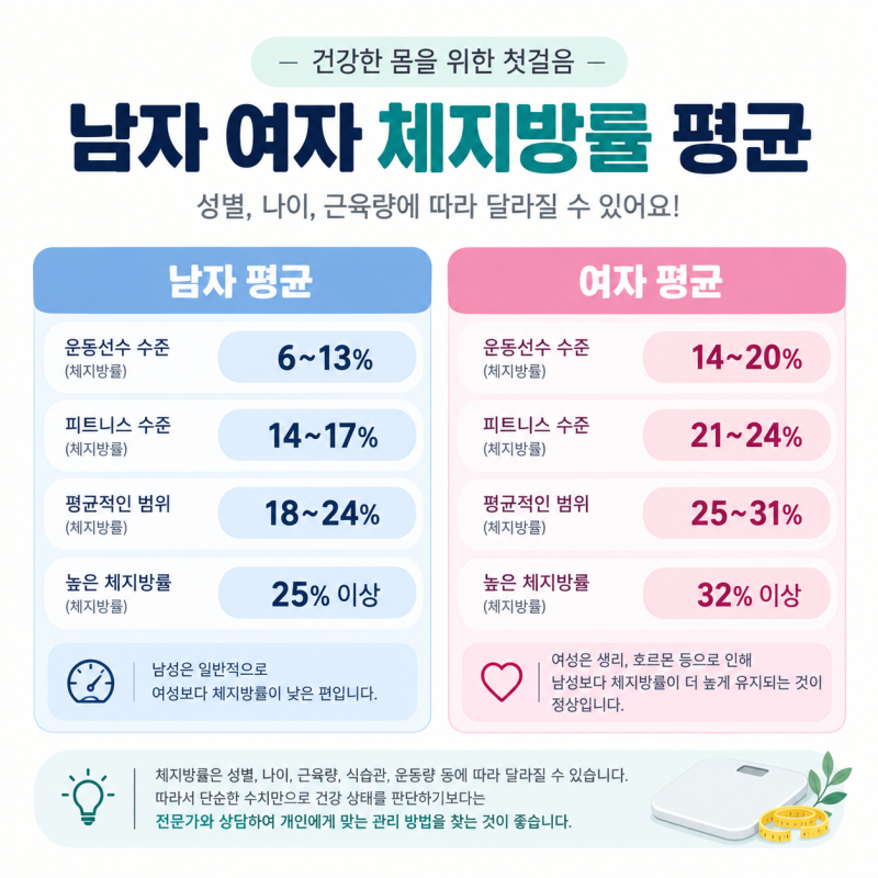 남자 여자 체지방률 평균은 어느 정도일까? 정상 범위와 나이별 변화 알아보기