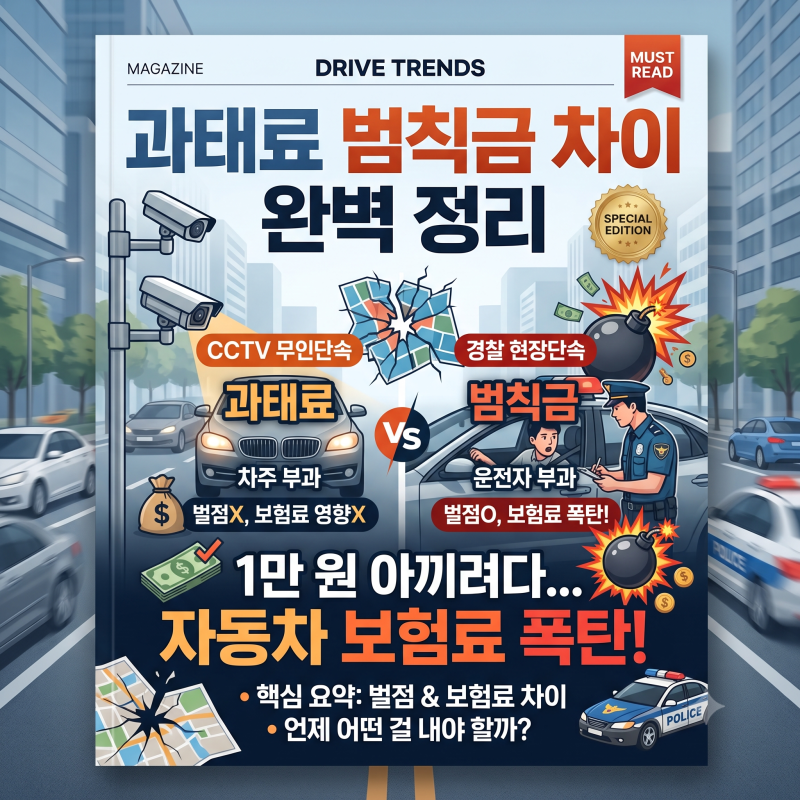 과태료 범칙금 차이: 1만 원 아끼려다 자동차 보험료 폭탄