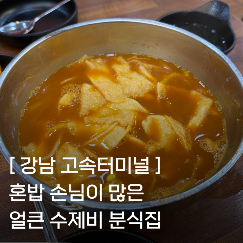 강남 고속터미널 지하상가 얼큰 수제비 혼밥하기 좋은 분식집